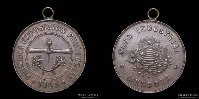 Argentina. 1883. Primera Exposición Provincial. Club Industrial de Mendoza. Grab...