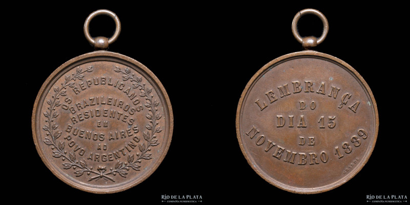 Argentina. 1889. Lembrança do 15 de Novembro de 1889. (Brasil se transforma en R...