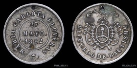 Argentina. 1892. Recuerdo Bautismo Maria Carlota. Plata