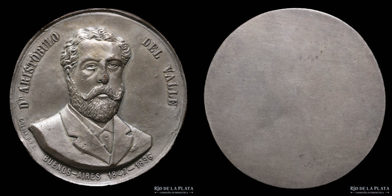 Argentina. 1896. Artistóbulo del Valle. UCR. Unifaz. Cobre platedo; 55mm; 60.01g...