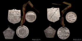 Bolivia. Lote x4. Medallas de plata a estudiar