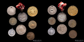 Peru. Lote x8. Medallas varias a clasificar. 1838 en adelante
