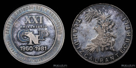 Mexico. 1981. XXI Aniversario CNP. Tlahuizcalpantecuhtli. Plata