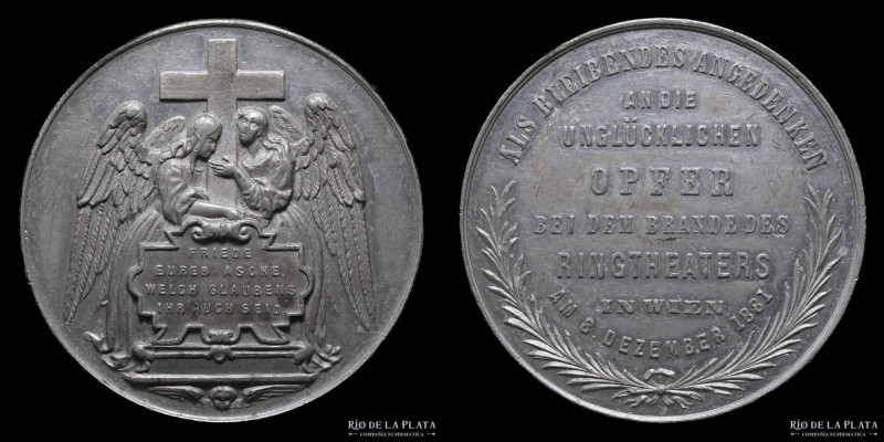 Austria. 1881. Ringtheater Fire Tragedy. Metal Blanco; 56mm; 91.57g (XF)

Esti...