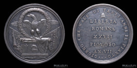 Estados Papales. 1799. Liberta Romana. Plata