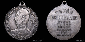 Francia. Publicitaria. Cafes Benjamin. 5 Bolivares 1859