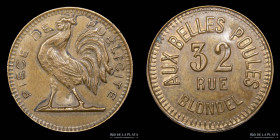Francia. Ficha de prostibulo. Aux Belles Poulles