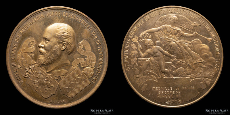 Paises Bajos. 1883. Willem III. Exposición Mundial Industrial y Colonial Amsterd...