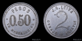 Argentina. Ficha. Forestal. 0.50 en Mercaderias. Obraje Estayle. J. G. Leiva. Santiago del Estero