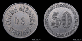 Argentina. Ficha. Valor 50. Colonia Arrocera D.S. Bonpland