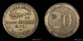 Argentina. Ficha. Valor 20. Aserradero Suizo Argentino. Tucuman