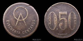 Argentina. Ficha. 50 Centavos. Marca AO