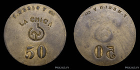 Argentina. Ficha. Valor 50. La Chica. F. Estrugamou. F. Merlo. Chacabuco