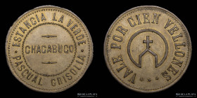 Argentina. Ficha. Esquila. 100 vellones. Estancia La Verde. Chacabuco
