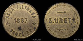 Argentina. Ficha. 1887. S. Ureta. Agua filtrada Santa Fe