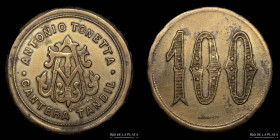 Argentina. Ficha. Valor 100. Cantera Tandil. Antonio Tonetta.