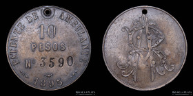 Argentina. Patente de Ambulante 10 Pesos 1895