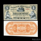 Cordoba. Banco Argentino. 4 Reales Plata Boliviana 1873. Color Trial Front y Back