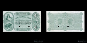 Cordoba. Banco Provincial. Specimen 4 Reales Boliviano 1873. Bauman Plate