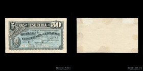 Mendoza. Letras Tesoreria. Muestra 50 Centavos MN 1893. Bauman plate