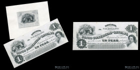 Santa Fe. Banco Comercial. Proof 1 Peso Plata Boliviana 1869 Front. Bauman plate