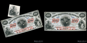 Santa Fe. Banco Comercial. Proof 20 Pesos Plata Boliviana 1869 Front. Bauman plate