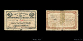 Buenos Aires. Banco Hipotecario Bs As. 5 Centavos MN 1891. Pick S611