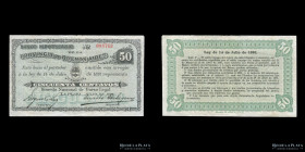 Buenos Aires. Banco Hipotecario Bs As. 50 Centavos MN 1891. Pick S614