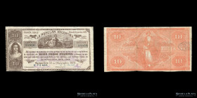 Buenos Aires. La Popular Argentina. 10 Pesos Fuertes 1872