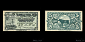 Chaco. Colonia General Vedia. Vale 5 Centavos 1884. NiP