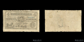 Entre Rios. Banco Parana. 4 Reales Bolivianos 1868 La Paz. Pick S1814b