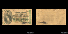 Entre Rios. Banco Rio de la Plata. 10 Pesos Plata Boliviana 1868. Pick S1838a