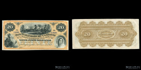 Entre Rios. Oxandaburu y Garbino. 20 Pesos Bolivianos 1869. Pick S1785
