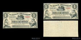 Santa Fe. Banco Argentino. 4 Reales 1868 Remainder. Pick S1523
