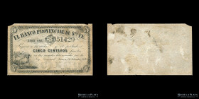 Santa Fe. Banco Provincial. 5 Centavos 1874 Remainder. Pick S798