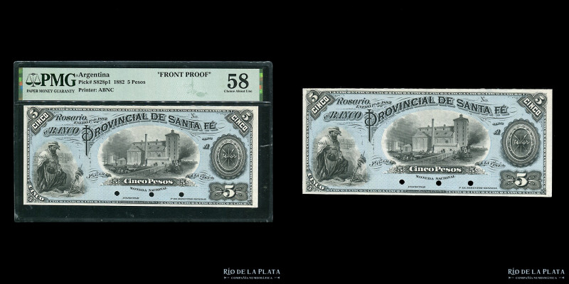 Argentina. Santa Fe. Banco Provincial de Santa Fe. 5 Pesos Moneda Nacional 1882 ...