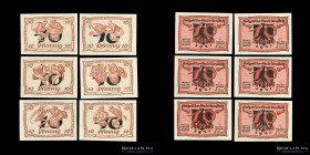 Alemania. Notgeld Arnstadt. 6 x 10 Pfennig 1921