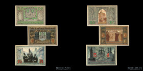 Alemania. Notgeld Finsterwalde. 25, 50 y 75 Pfennig 1921
