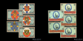 Alemania. Notgeld Nordische Woche (Lubeck) Serie de 5 x 50 Pf