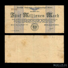 Alemania. Reichsbahn Erfurt. 5 Millionen Mark 1923. Pick S1203