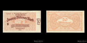 Alemania. Reichsbahn Karlsruhe. 20 Millionen Mark 1923. Pick S1270