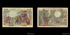 Equatorial African States (Gabon) 1000 Francs ND1963. Pick 5h