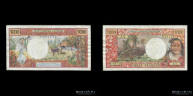 Papeete (Tahiti) 1000 Francs ND1971. Pick 27a