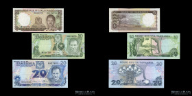 Tanzania. Lote x 3. 5, 10 y 20 Shilingi ND1966-78
