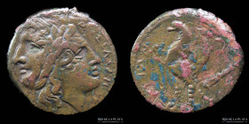 Syracuse. Sicily Hiketas (288-279BC) AE Litra overstruck Agathocles