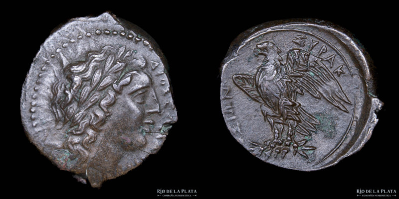 Syracuse. Sicily under Hiketas (288-279BC) AE Litra. Bronze; 26mm; 8.98g. A: ΔIO...