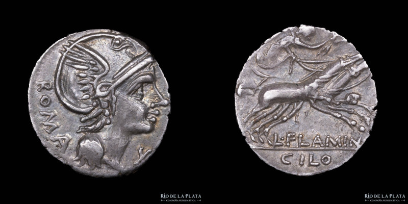 Roman Republic. Lucius Flaminius Chilo 109-108BC. Denarius. Rome mint. Silver; 1...