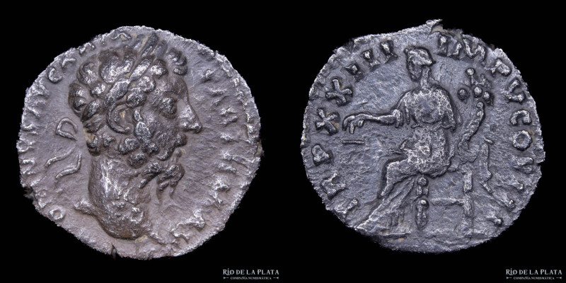 Marcus Aurelius (161-180 AD) Denarius. Rome mint, struck 168AD. Silver; 16.5mm; ...