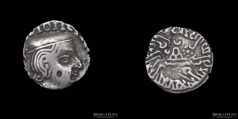 India. Western Satraps. Vijayasena 238-250AD. AR Drachm. 14.2mm; 2.26g; 6h. A: H...