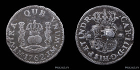 Lima. Carlos III. 1/2 Real 1762 JM. Columnaria. KM60